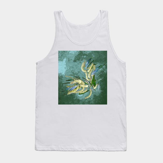 Abstract wattle in blue and green Tank Top by hereswendy